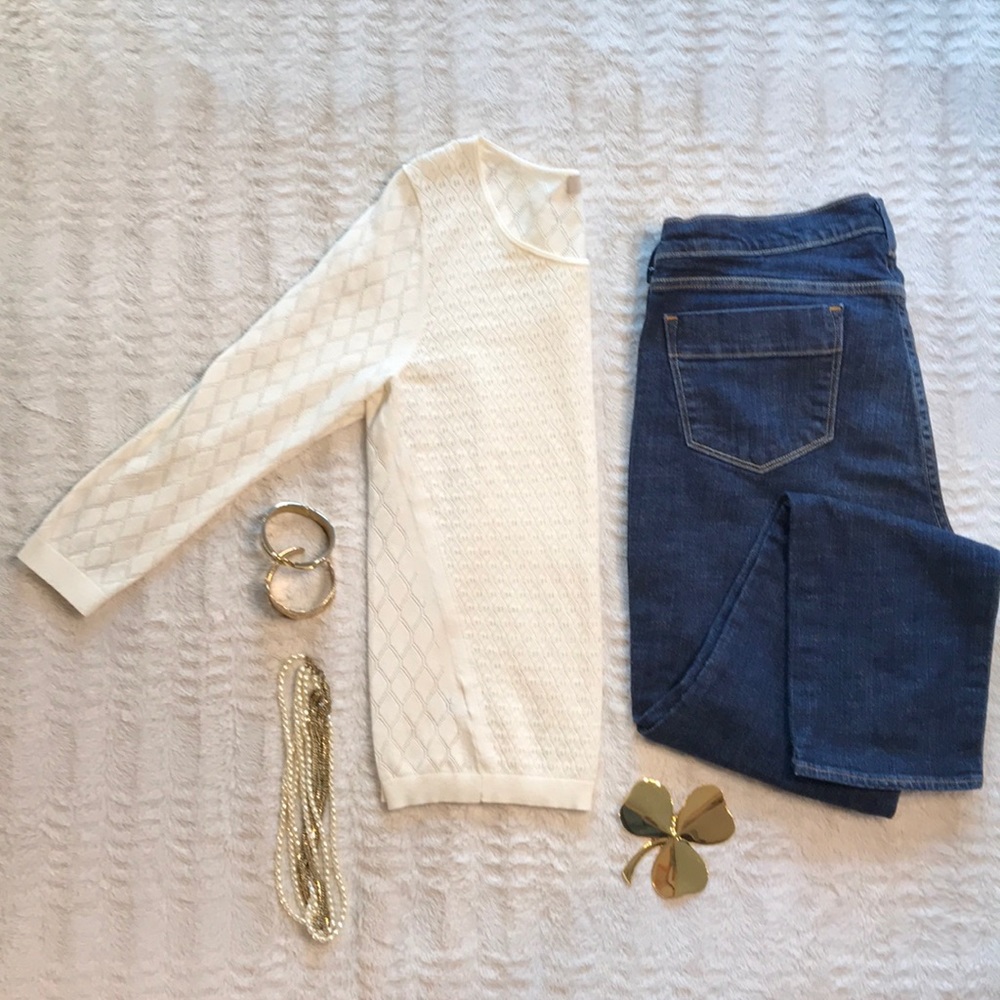 ❤️ LOFT Open Knit 3/4 Sleeve Sweater